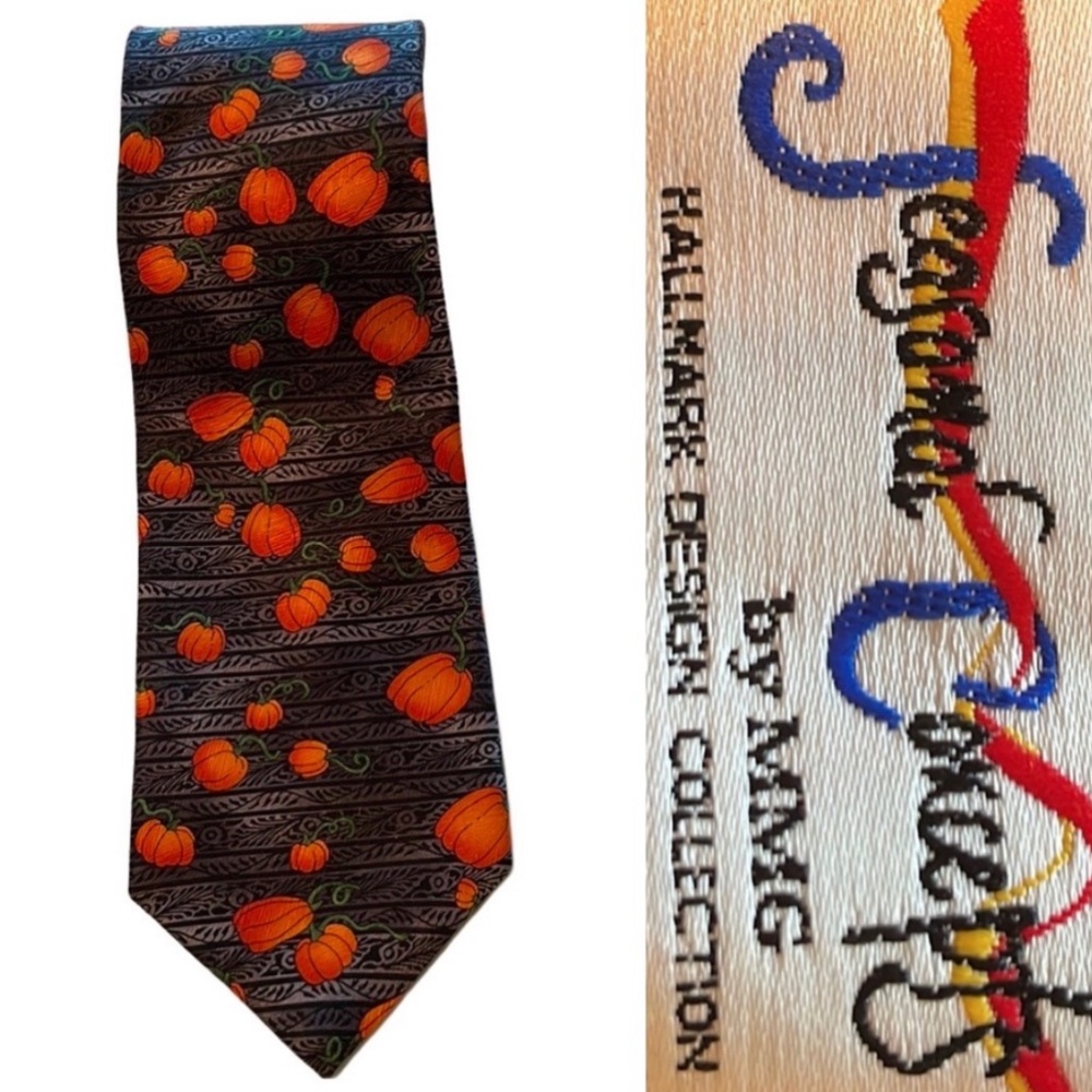 Seasonal Concepts Pumpkins Silk Tie
